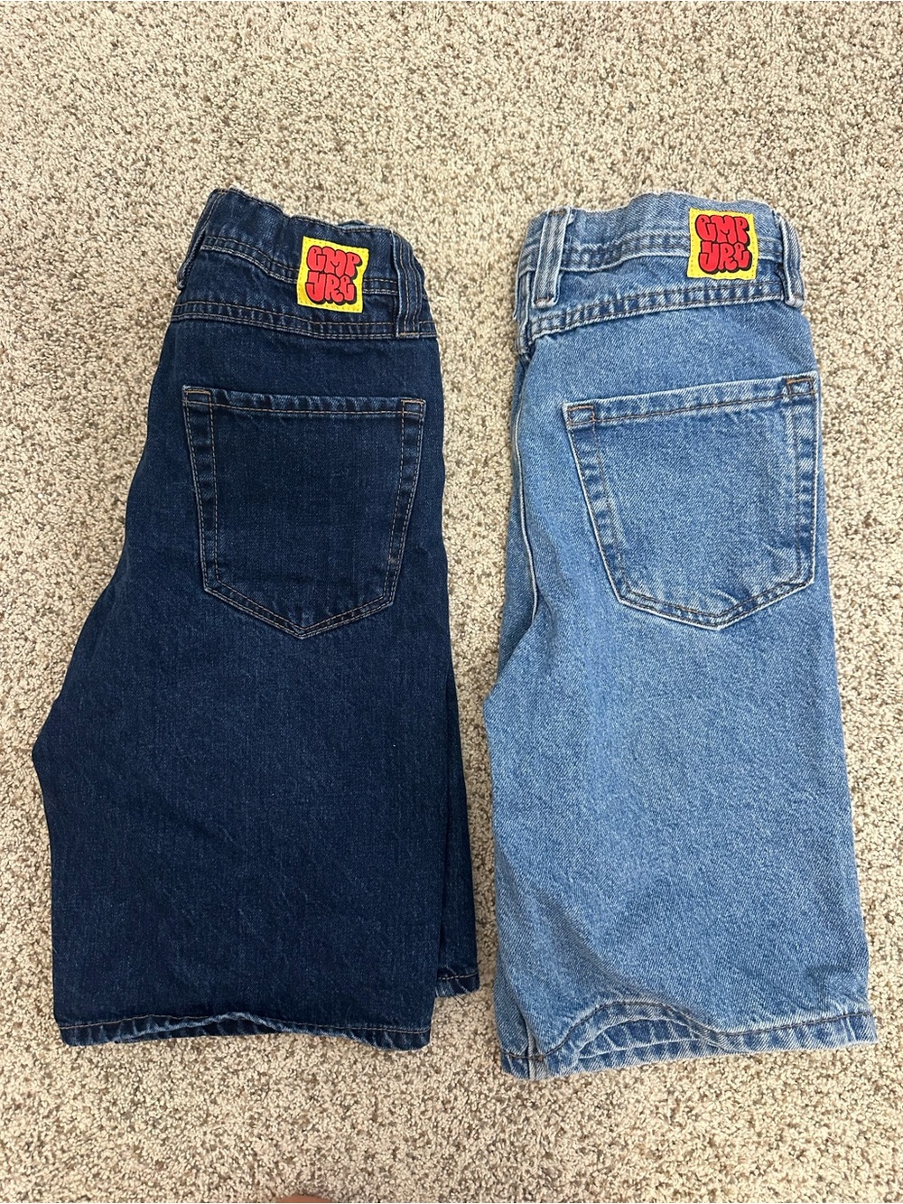 Empyre Two-Pair Denim Shorts in Dark Blue & Light Blue